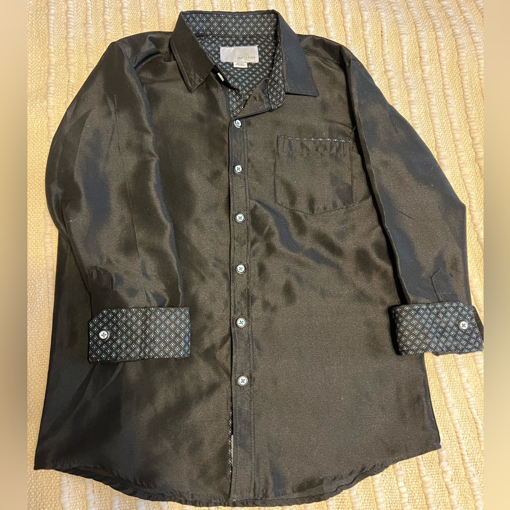 Craft + Flow Boys Long Sleeve Button Down Shirt Size 8